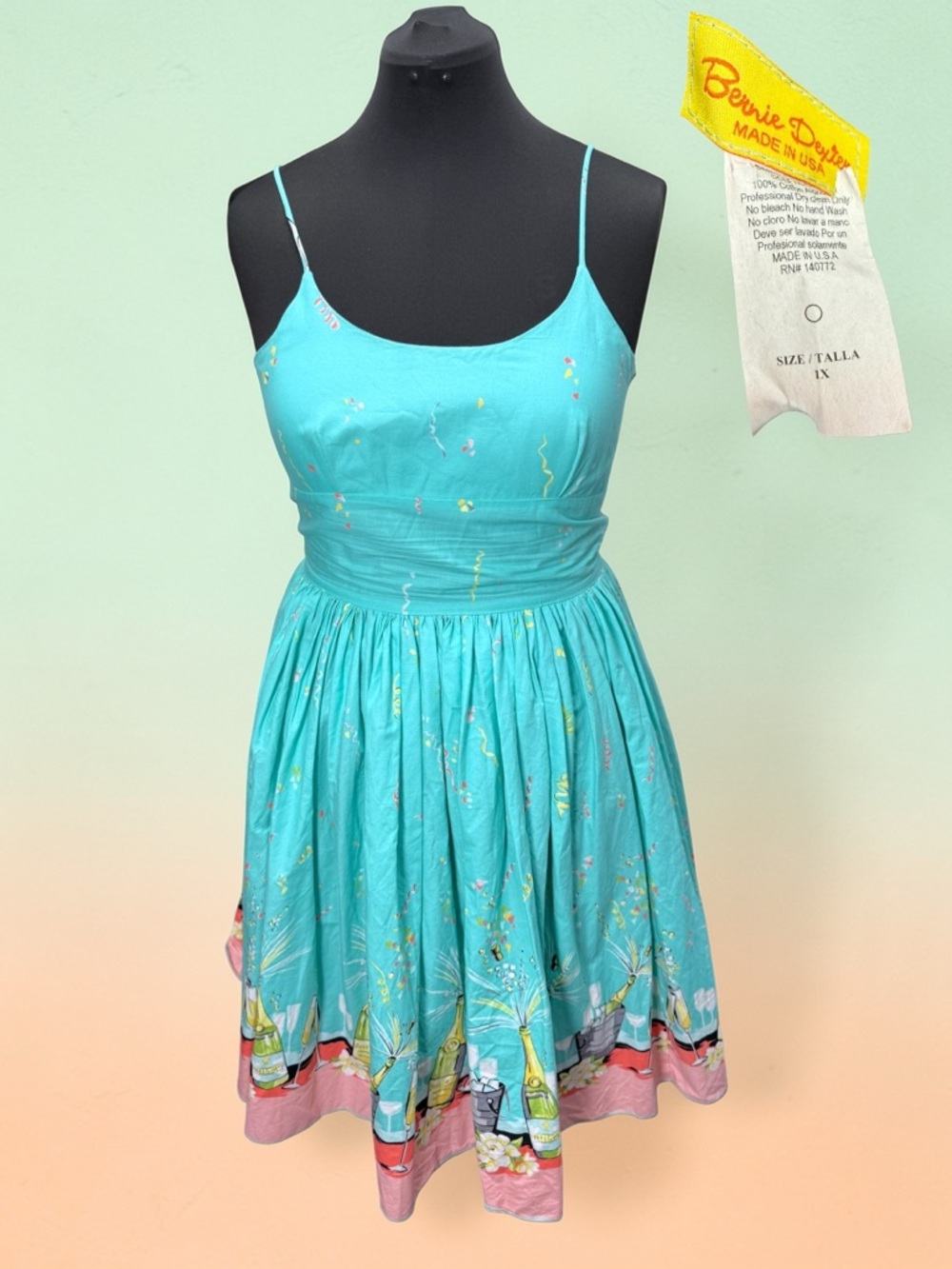 Bernie Dexter Chelsea Turquoise New Years Eve Fit & Flare Dress Large